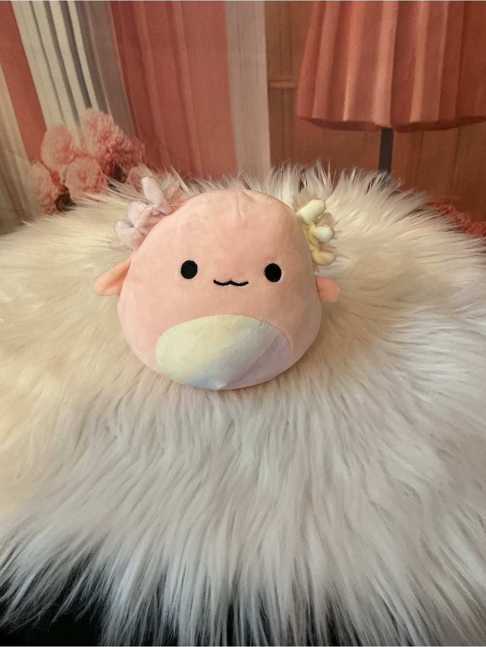 Squishmallows Pink Axolotl Plush with Pastel Accents